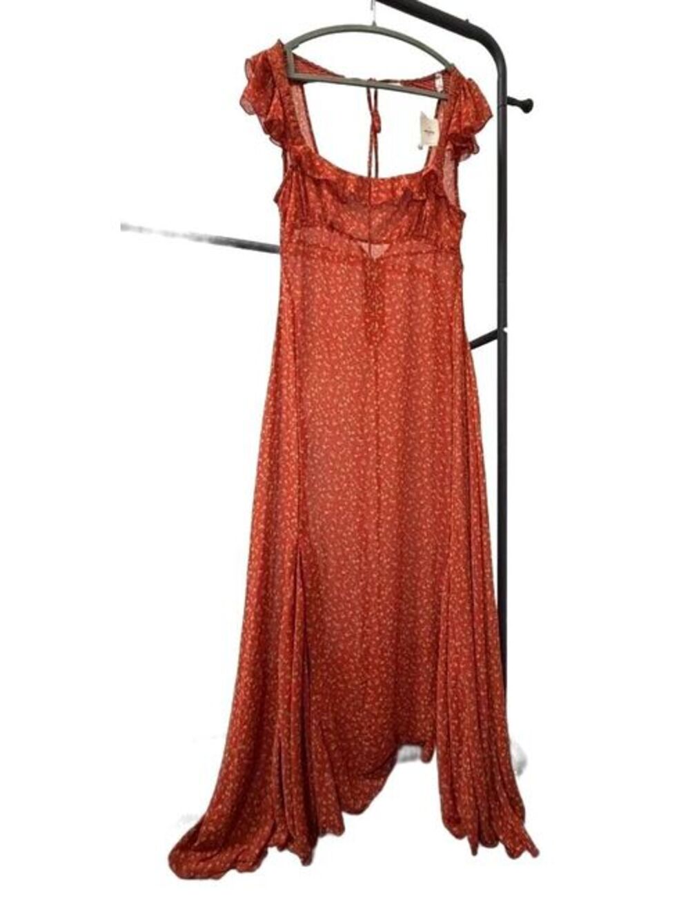 NWT Intimately Free People Terracotta Sheer Floral Maxi Dress Women’s Large